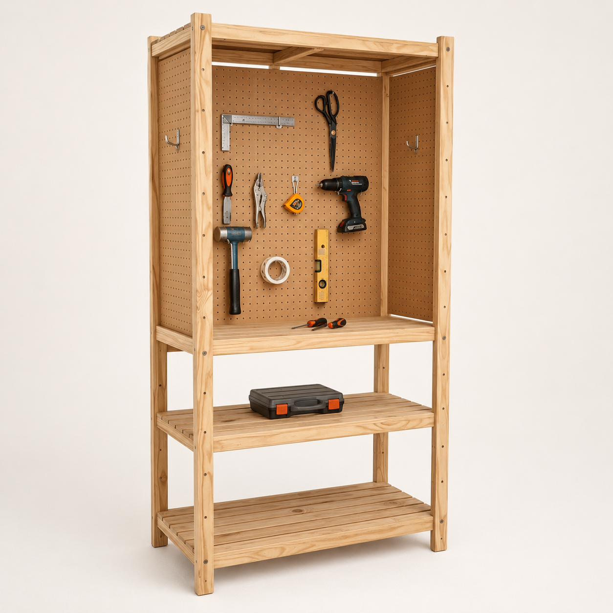 🔧 Garage Guys 3-Sided Peg Board Workstation Set | 900×1220mm Back